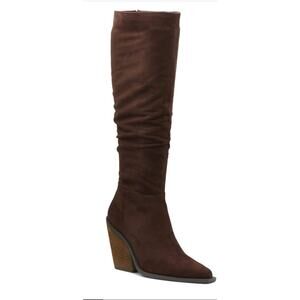 Charles David Wire Tall Boots Brown Microsuede Size 7 NWOB Textile Upper Fall